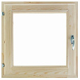 Окно для бани двойное липа 500х500 мм (со стеклом) (Строй-мастер)